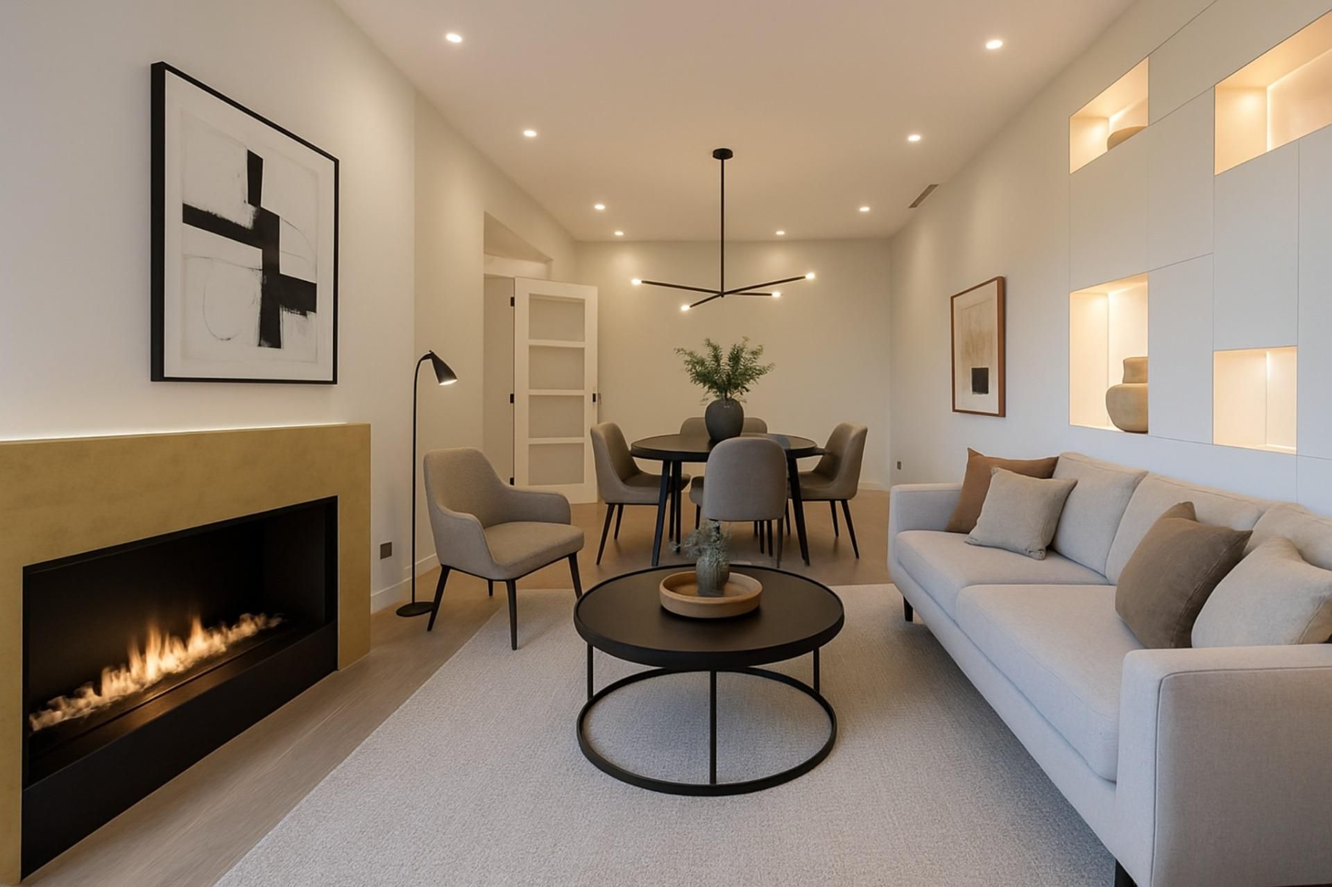 Sala d'estar de Pis en venda en  Barcelona Capital amb Calefacció, Parquet i Terrassa