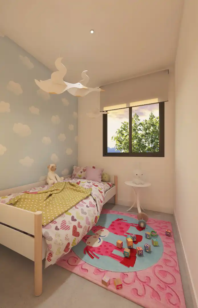 Schlafzimmer von Einfamilien-Reihenhaus zum Verkauf in El Vendrell mit Klimaanlage, Heizung und Privatgarten