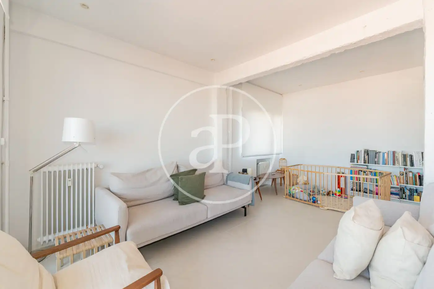 Wohnzimmer von Wohnung zur Miete in Madrid mit Klimaanlage, Heizung und Terrasse