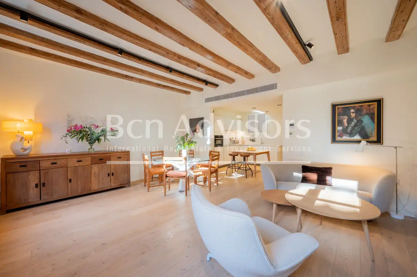 Sala de estar de Piso en venta en Barcelona con Aire acondicionado, Calefacción y Parquet