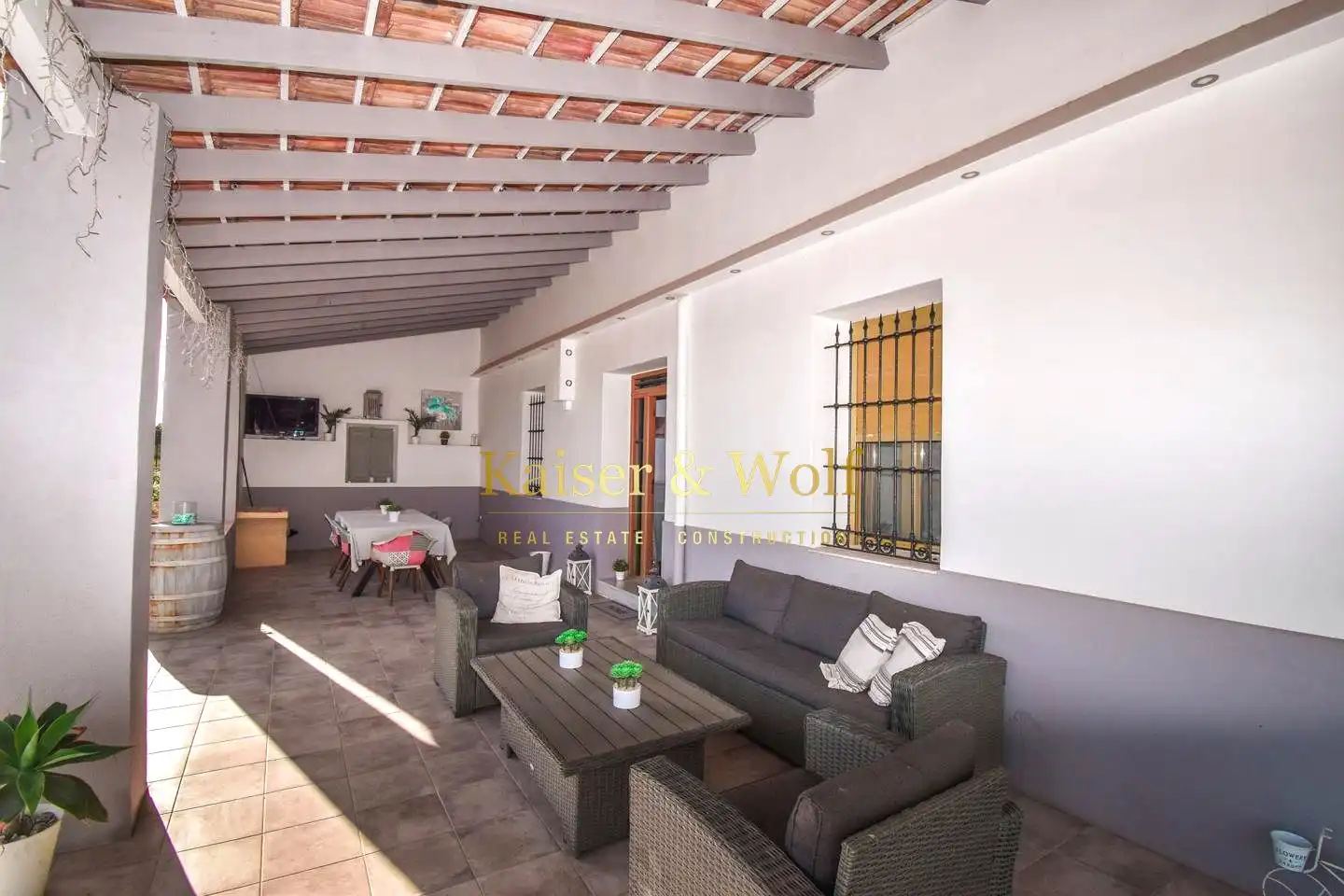 Terraza de Finca rústica en venta en Elche / Elx con Aire acondicionado y Jardín privado