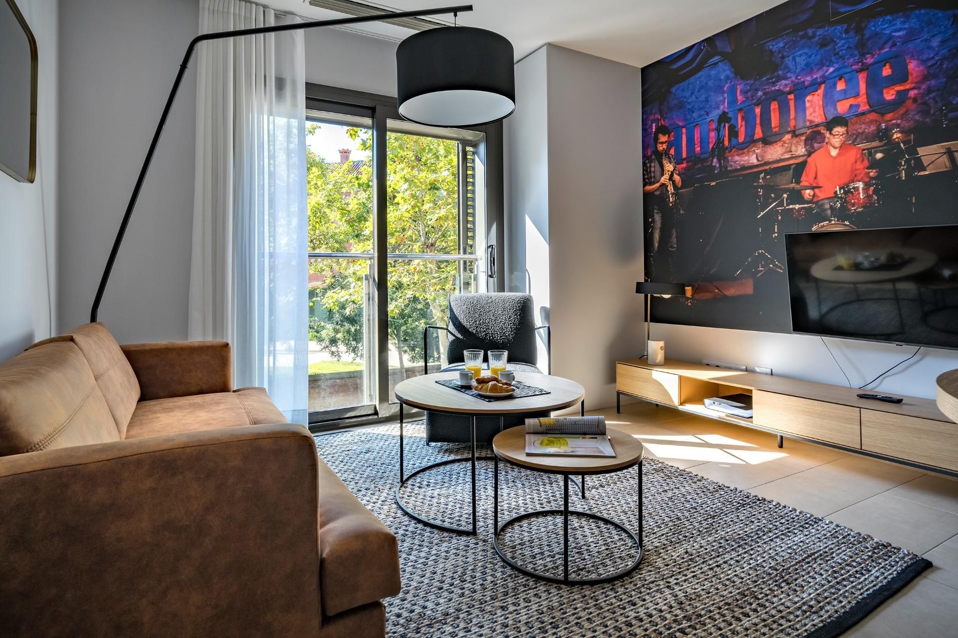 Sala de estar de Piso de alquiler en  Barcelona Capital con Aire acondicionado y Amueblado