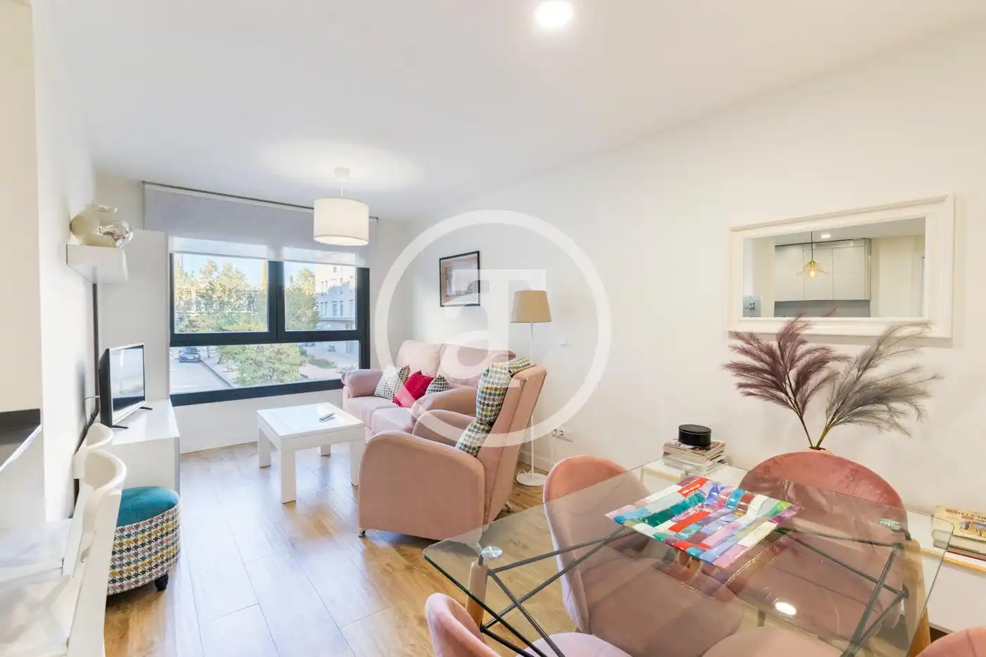 Living room of Flat for rent in Madrid  with Air Conditioner, Heating and Furnished