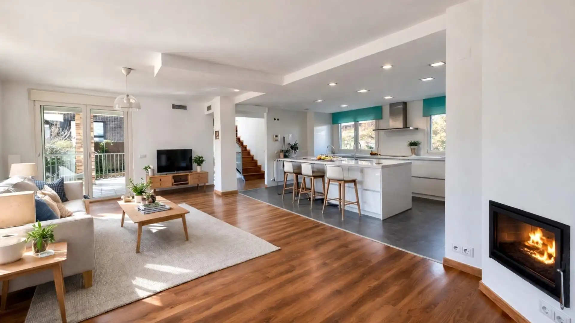 Sala d'estar de Casa adosada de lloguer en Majadahonda amb Aire condicionat, Calefacció i Jardí privat