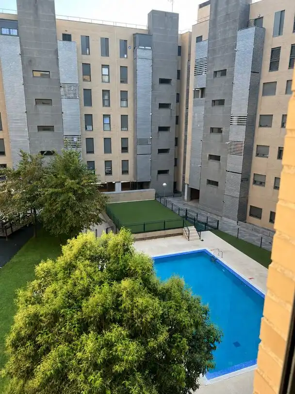 Swimming pool of Flat for rent in Madrid  with Air Conditioner, Heating and Private garden