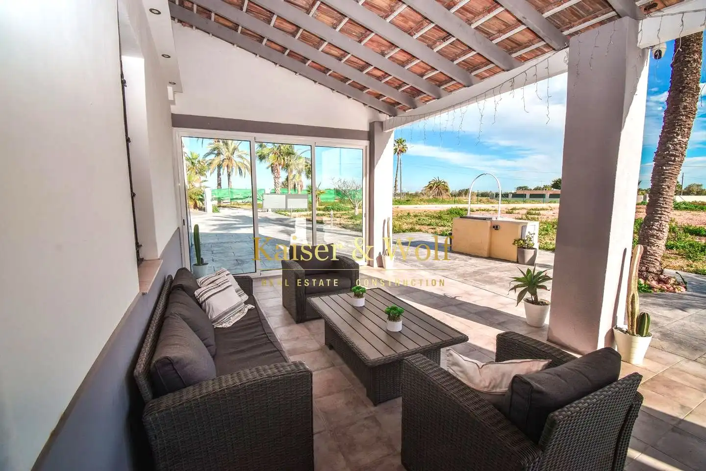 Terraza de Finca rústica en venta en Elche / Elx con Aire acondicionado y Jardín privado