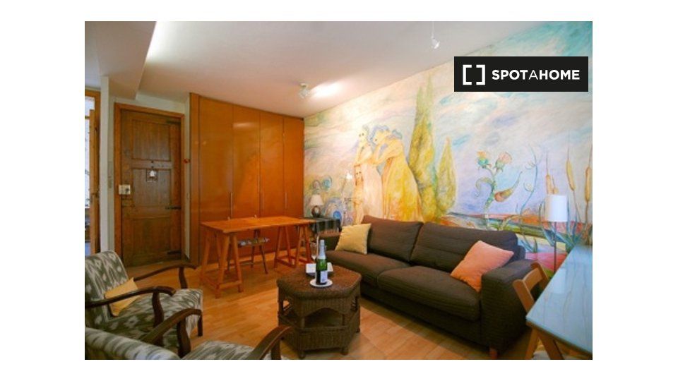 Living room of Flat to rent in  Barcelona Capital  with Air Conditioner, Heating and Furnished