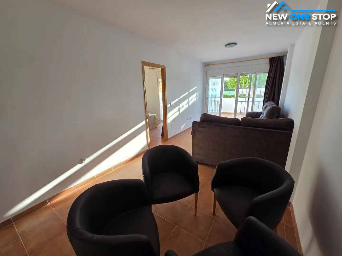 Sala d'estar de Apartament en venda en Mojácar amb Aire condicionat, Terrassa i Moblat