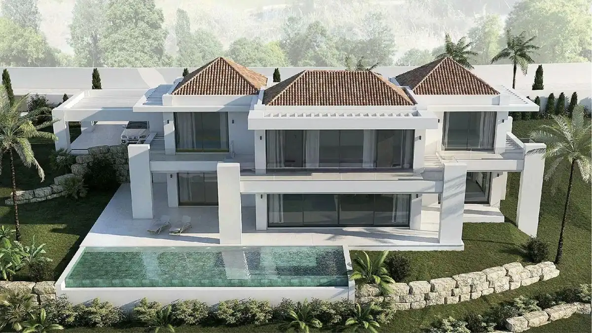 Vista exterior de Casa o chalet en venta en Mijas con Aire acondicionado, Jardín privado y Terraza