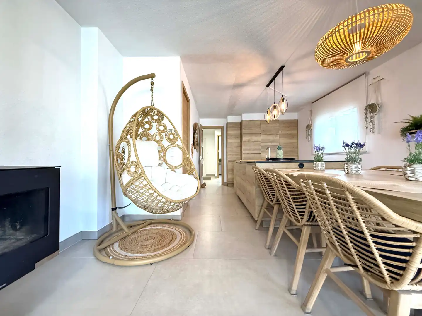 Wohnzimmer von Einfamilien-Reihenhaus zum Verkauf in Cambrils mit Klimaanlage, Heizung und Terrasse