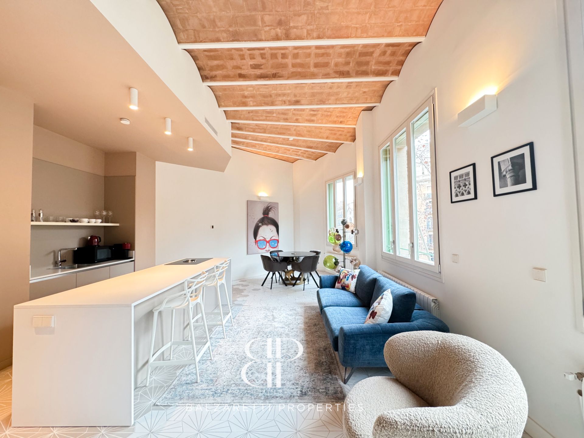 Living room of Flat to rent in  Barcelona Capital  with Air Conditioner, Heating and Furnished