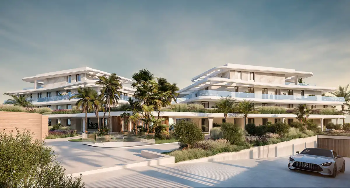 Vista exterior de Planta baja en venta en Estepona con Jardín privado, Terraza y Trastero
