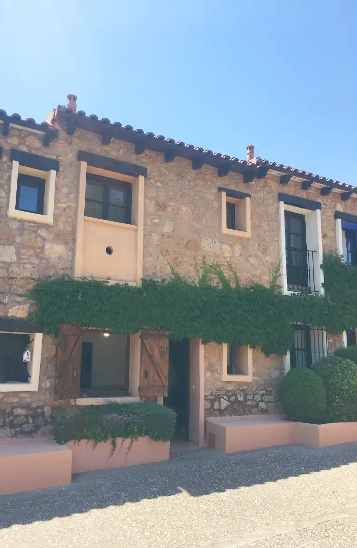 Vista exterior de Casa adosada en venda en San Agustín amb Calefacció, Jardí privat i Moblat
