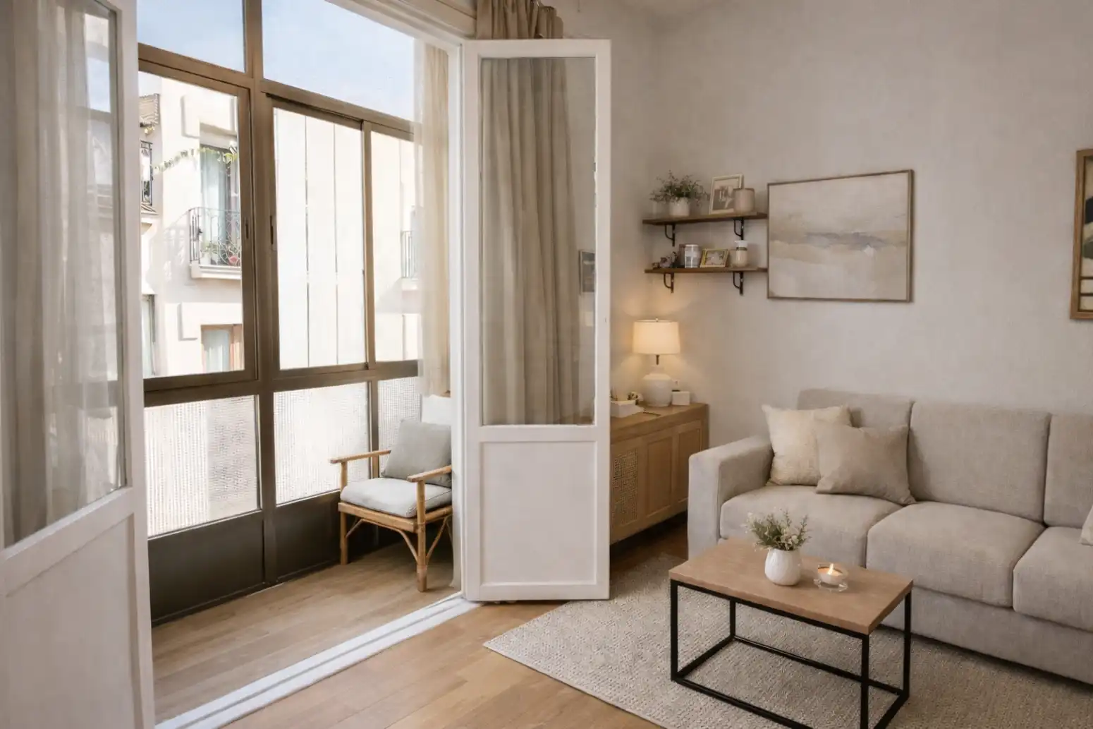Sala de estar de Piso en venta en Santander con Calefacción, Parquet y Amueblado