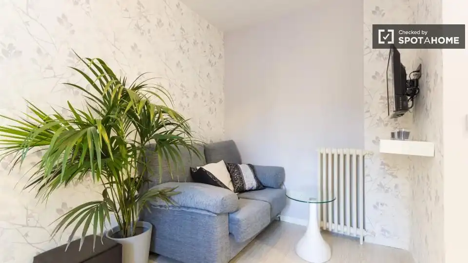 Living room of Flat for rent in Madrid  with Air Conditioner, Heating and Furnished