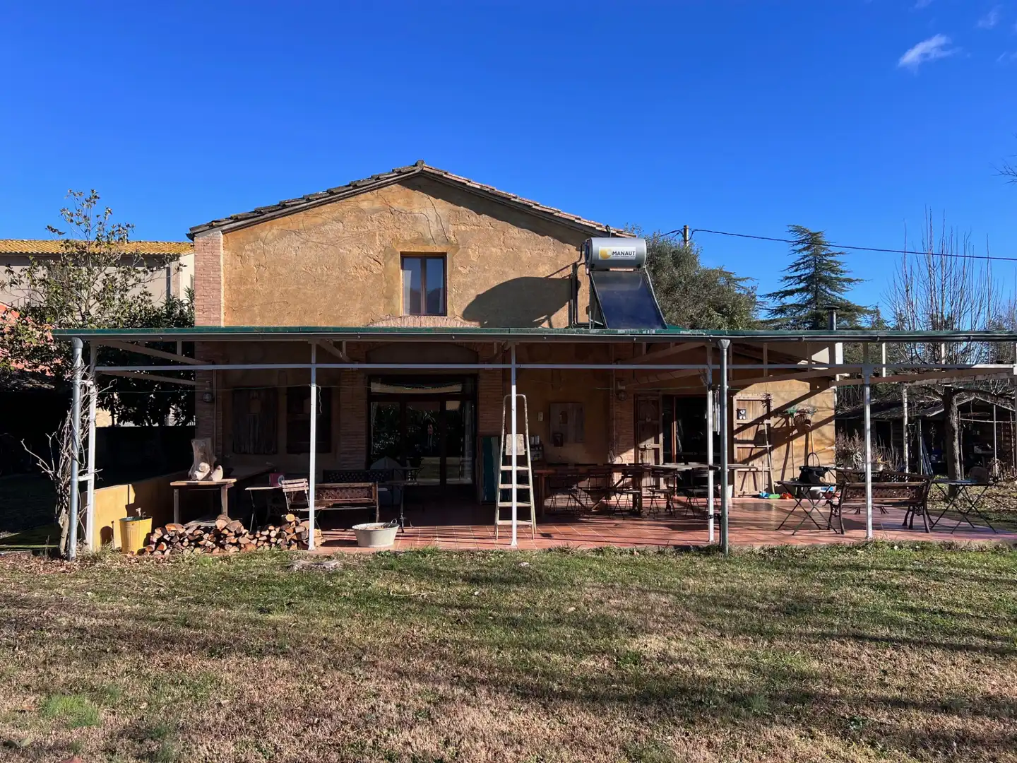 Vista exterior de Finca rústica en venda en Mieres (Girona) amb Aire condicionat, Jardí privat i Parquet