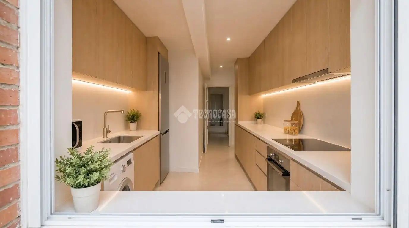 Küche von Wohnung zum Verkauf in Vilanova i la Geltrú mit Klimaanlage, Terrasse und Balkon