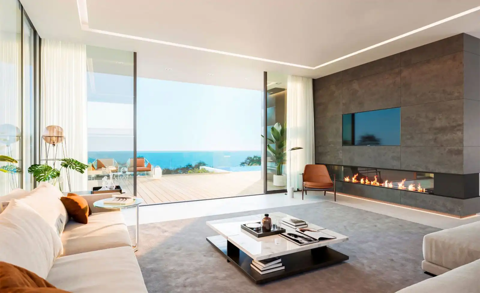 Sala de estar de Casa o chalet en venta en Manilva con Aire acondicionado, Jardín privado y Terraza
