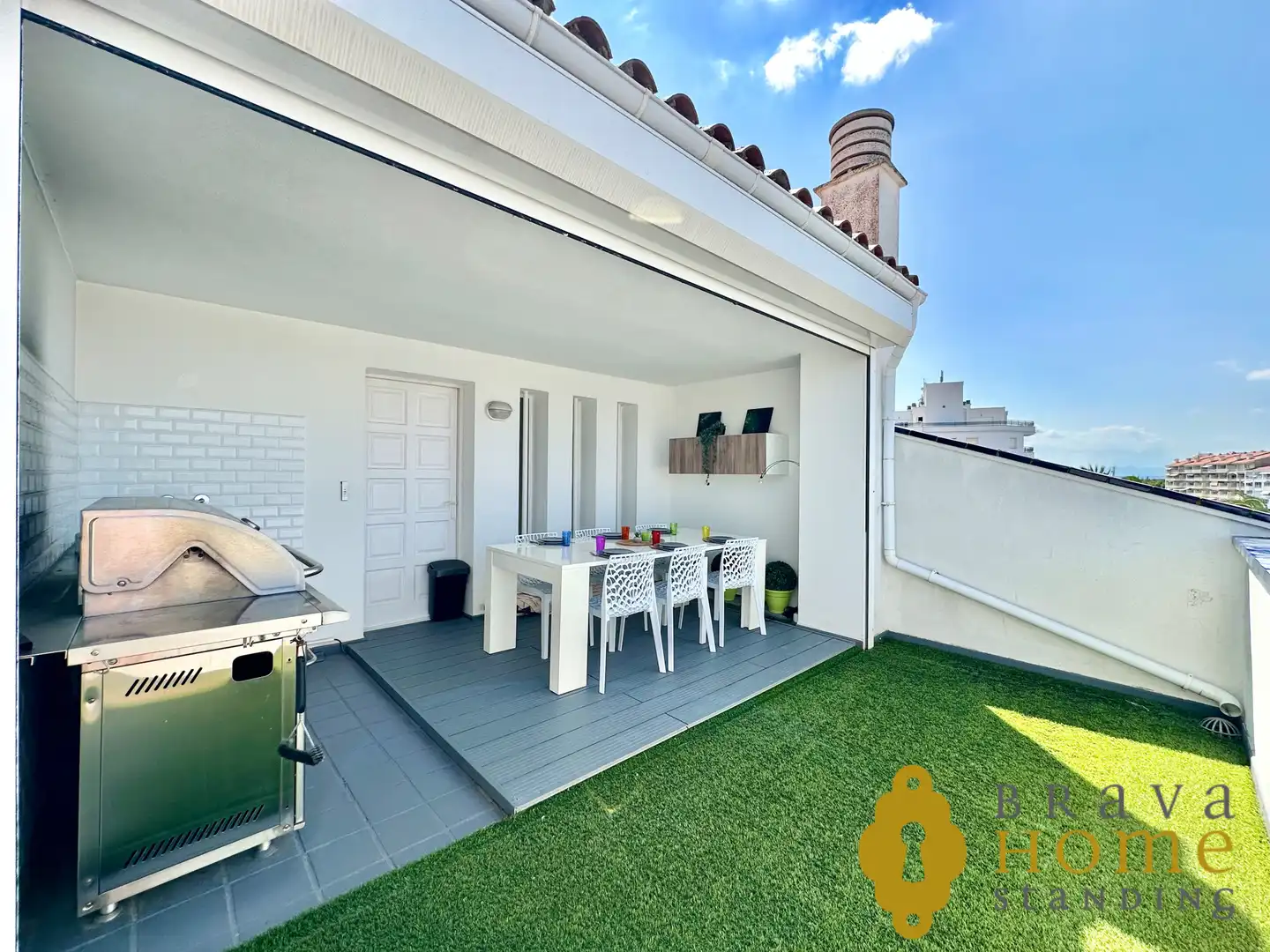 Terrasse von Dachboden zum Verkauf in Empuriabrava mit Klimaanlage, Terrasse und Möbliert