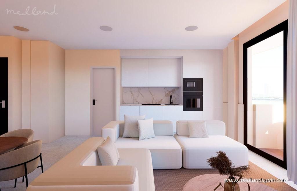 Sala d'estar de Apartament en venda en El Campello amb Aire condicionat, Calefacció i Terrassa