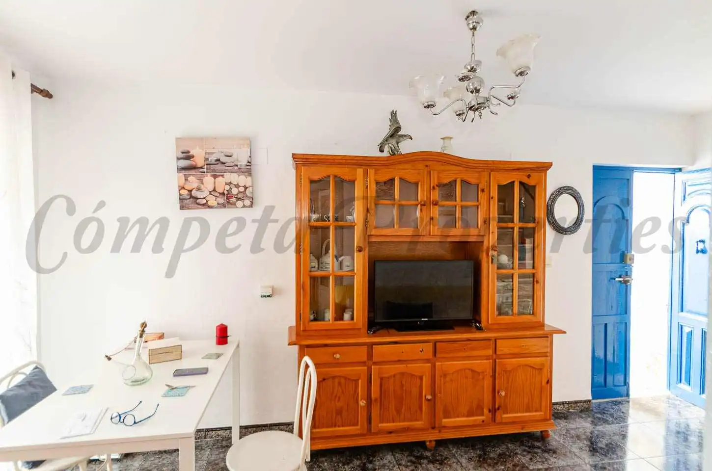 Wohnzimmer von Einfamilien-Reihenhaus zum Verkauf in Cómpeta mit Terrasse und Möbliert