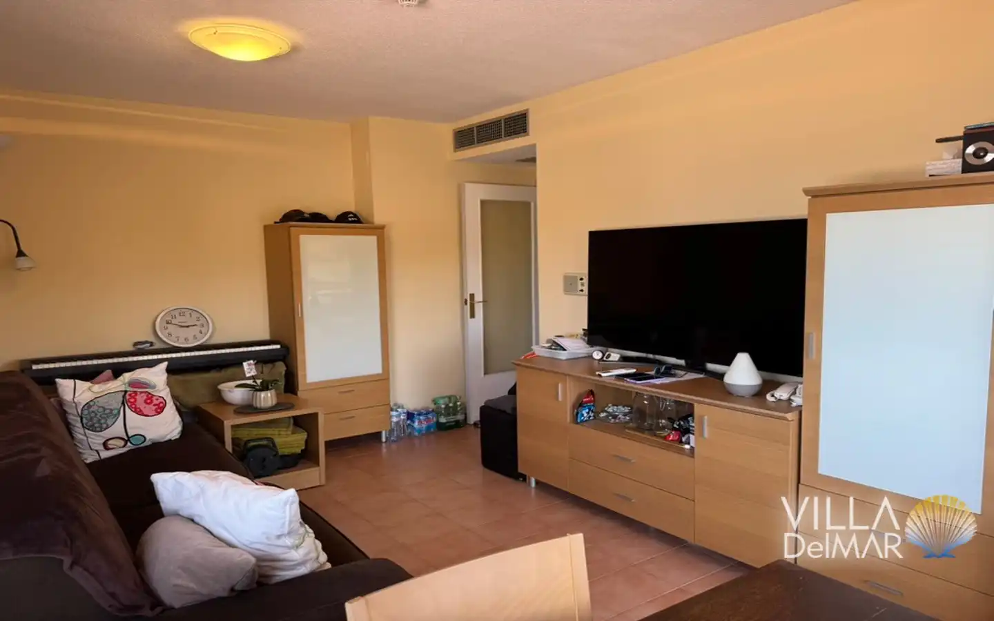 Sala d'estar de Apartament en venda en Calpe / Calp amb Aire condicionat, Calefacció i Terrassa