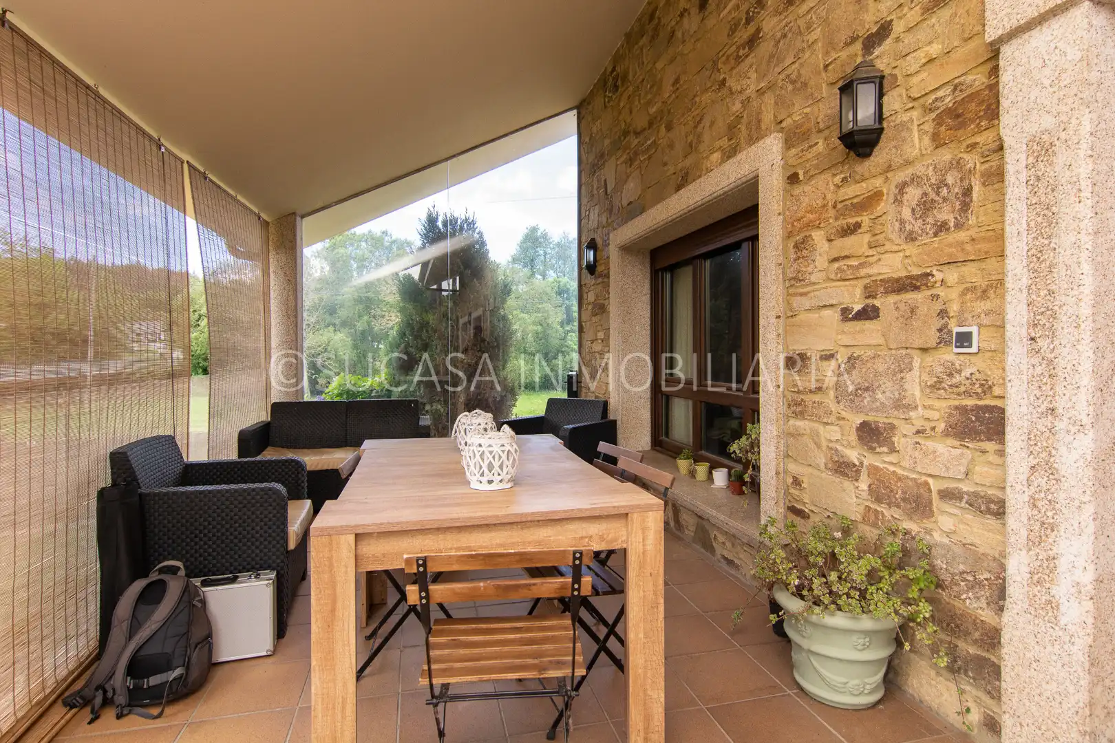 Terrasse von Haus oder Chalet zur Miete in Abegondo mit Heizung, Privatgarten und Parkett