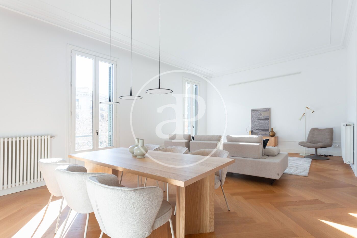 Sala d'estar de Pis de lloguer en  Barcelona Capital amb Aire condicionat, Calefacció i Terrassa