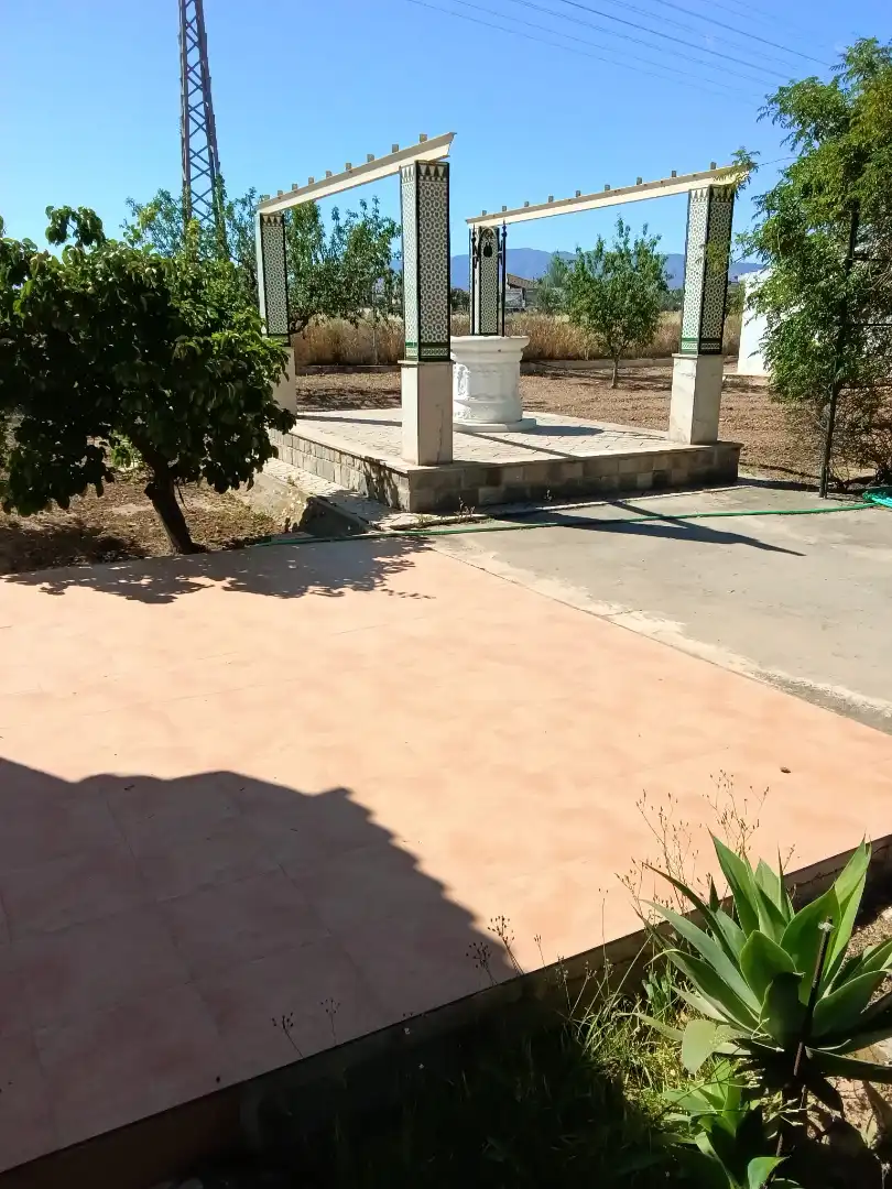 Terraza de Finca rústica en venta en Fuente Álamo de Murcia con Aire acondicionado, Jardín privado y Amueblado