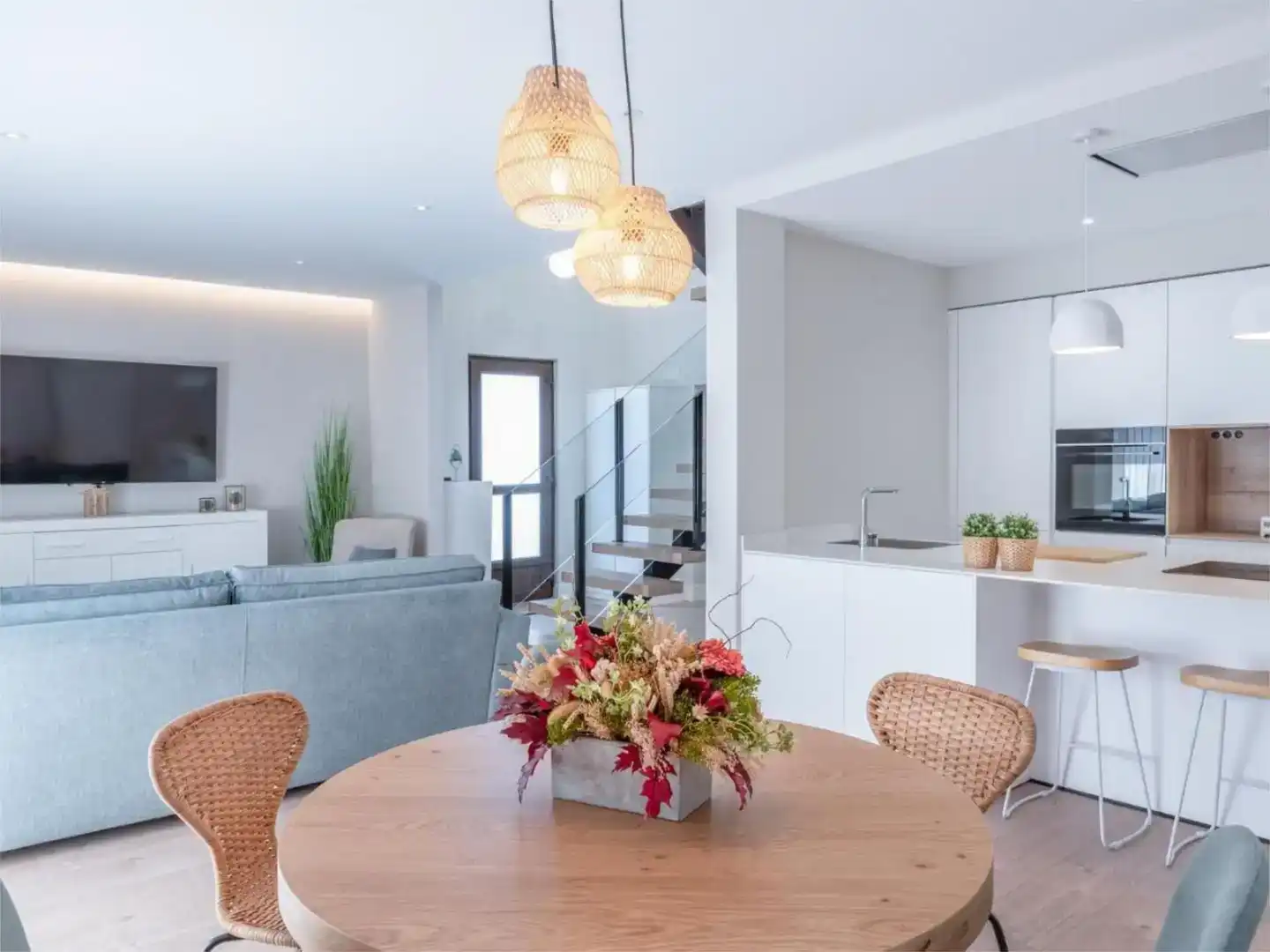 Comedor de Casa o chalet de alquiler en Vilagarcía de Arousa con Aire acondicionado, Jardín privado y Amueblado
