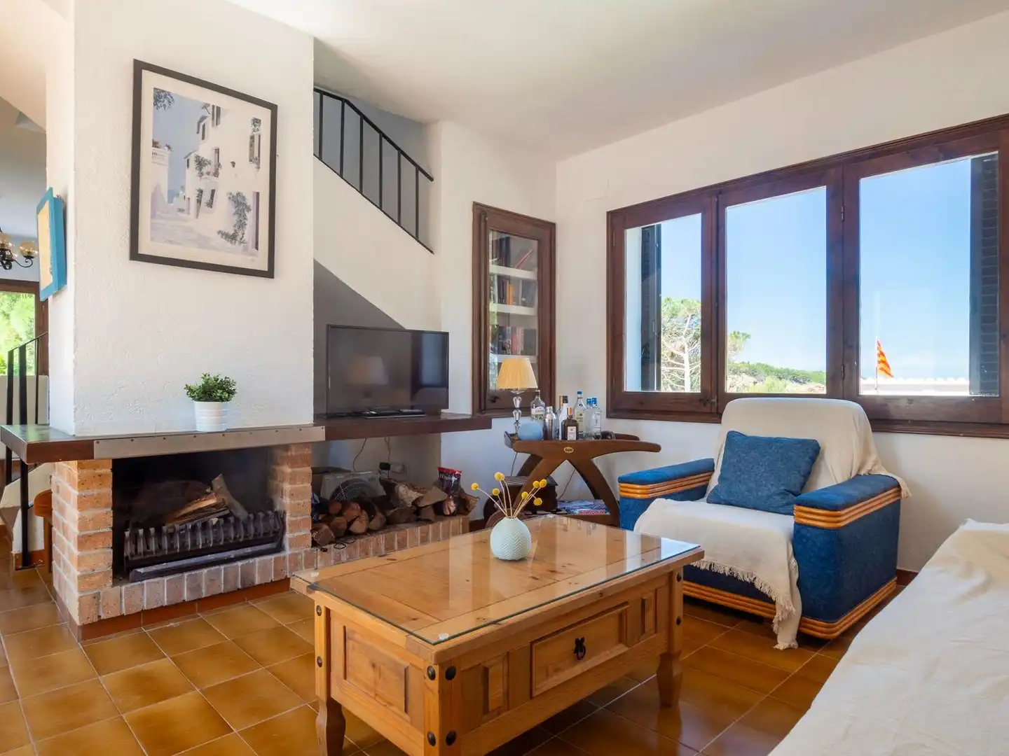 Sala de estar de Casa o chalet en venta en L'Escala con Jardín privado, Terraza y Piscina
