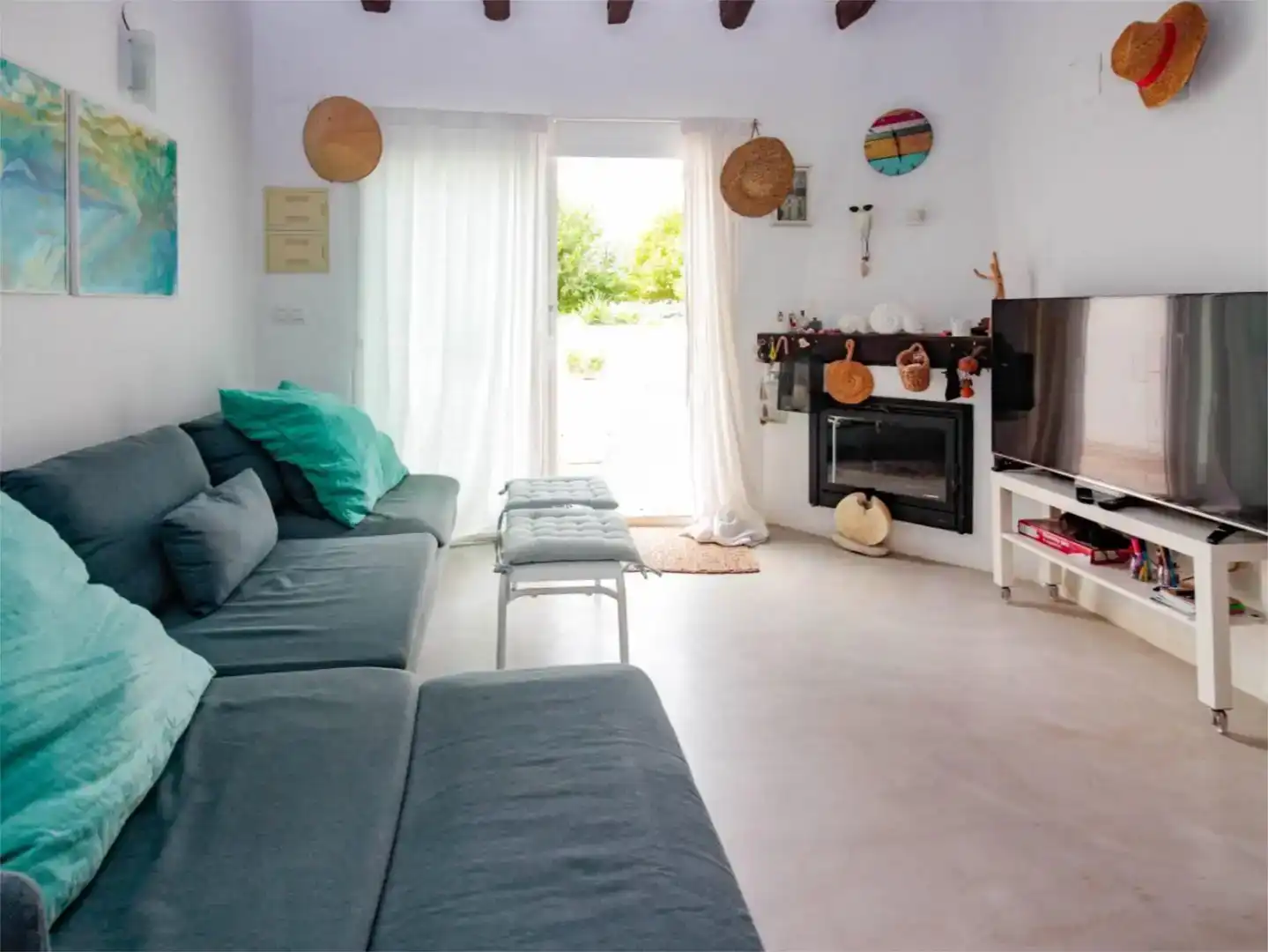 Wohnzimmer von Einfamilien-Reihenhaus zur Miete in Els Poblets mit Klimaanlage