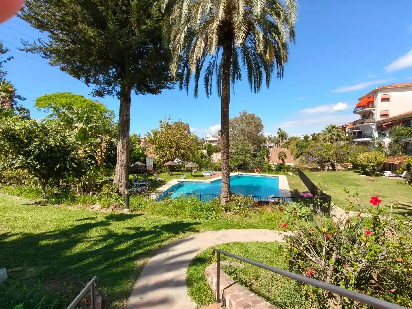 Garten von Wohnung zum Verkauf in Málaga Capital mit Klimaanlage, Schwimmbad und Balkon