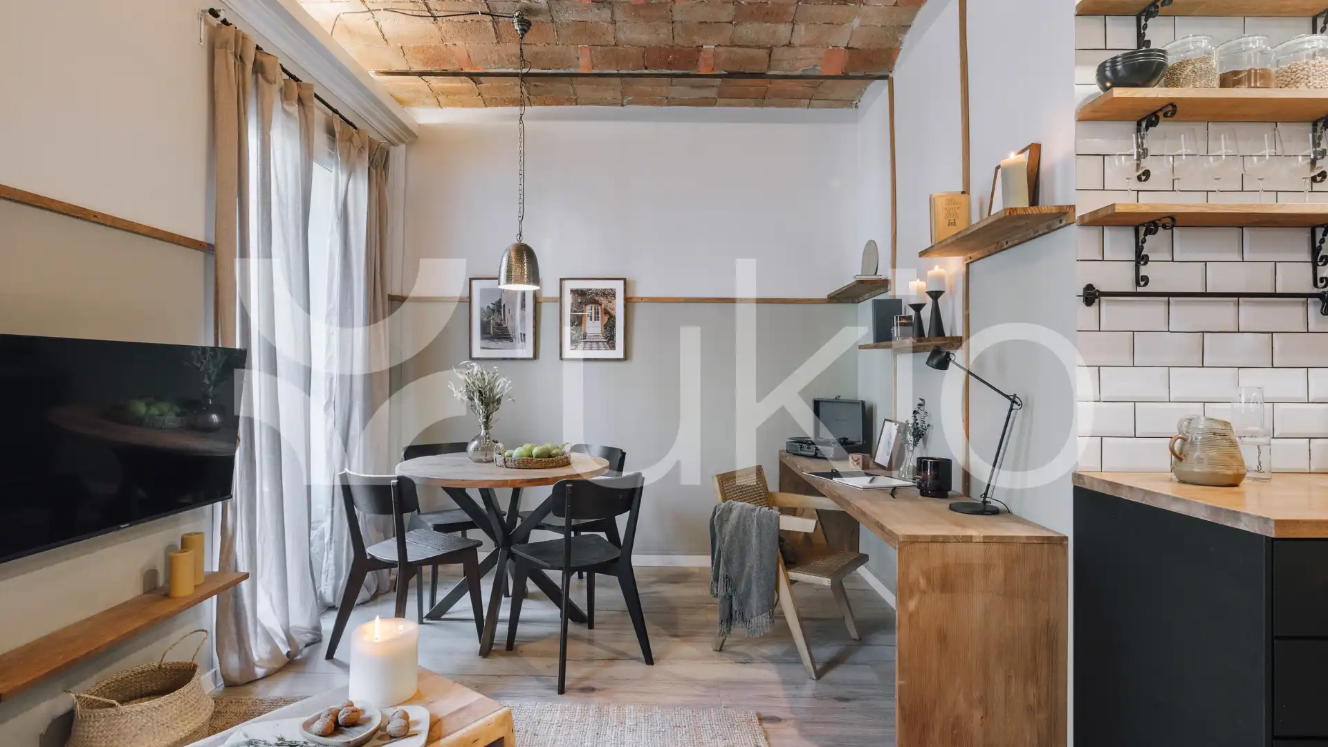 Sala d'estar de Apartament en venda en  Barcelona Capital amb Aire condicionat, Calefacció i Moblat