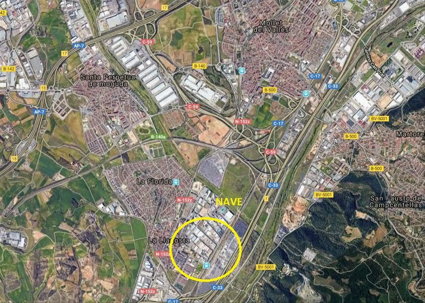 Außenansicht von Fabrikhallen zur Miete in La Llagosta mit Heizung