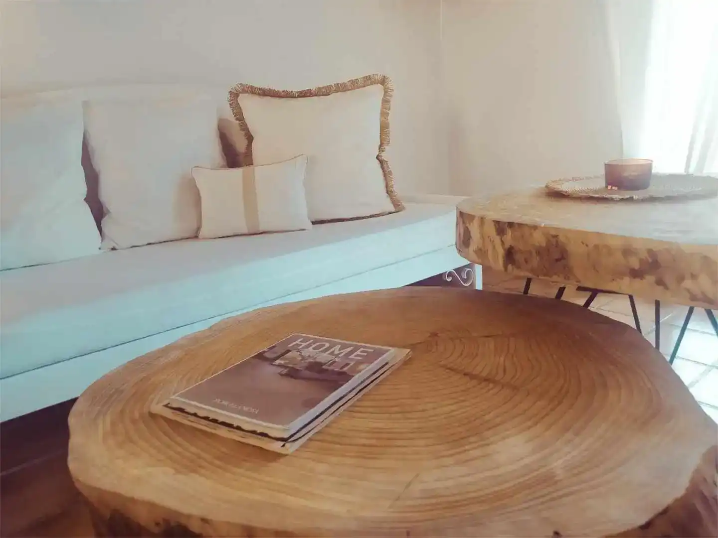 Sala d'estar de Casa adosada de lloguer en Ciutadella de Menorca amb Aire condicionat, Jardí privat i Piscina