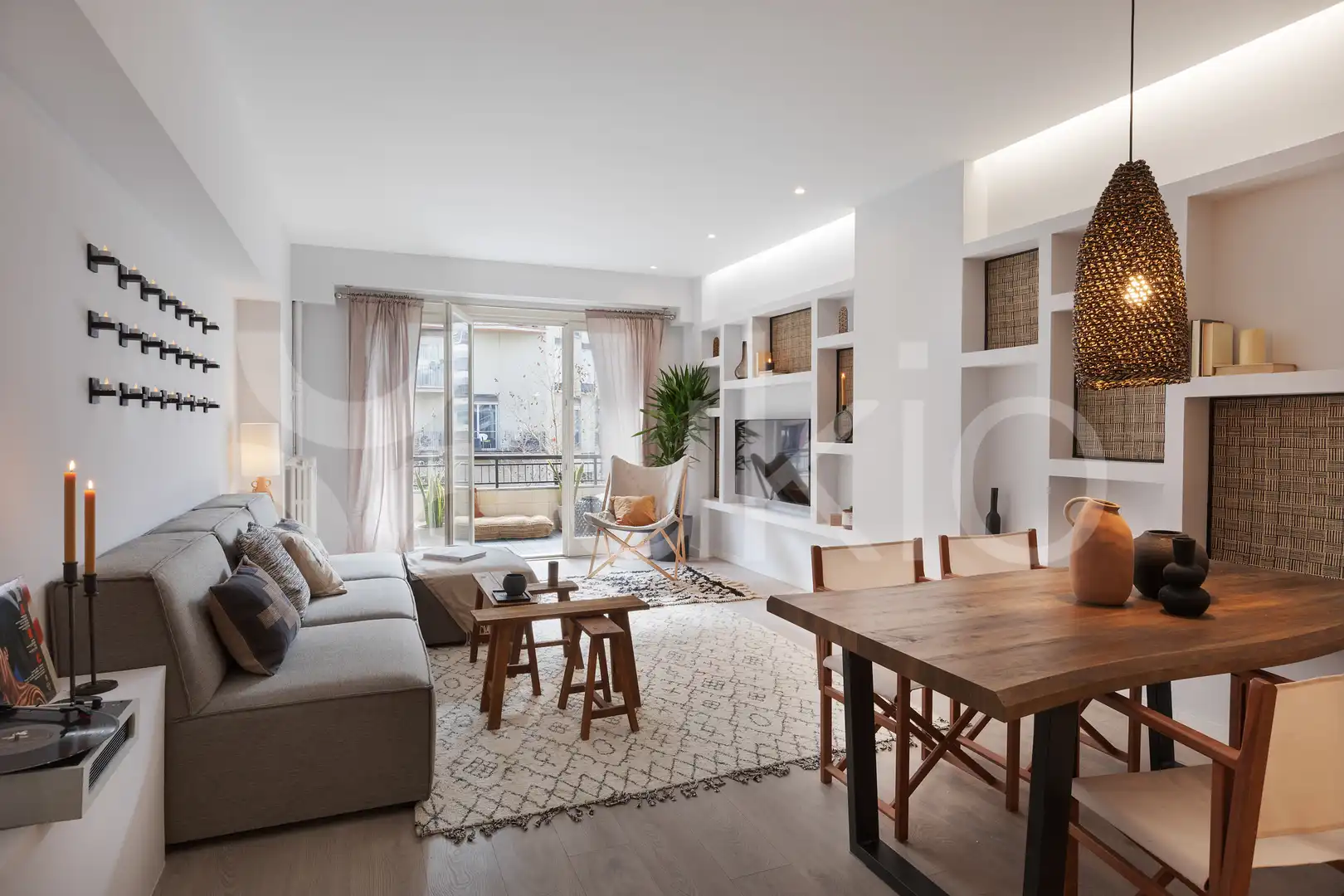 Wohnzimmer von Wohnungen zur Miete in Barcelona mit Klimaanlage, Terrasse und Möbliert
