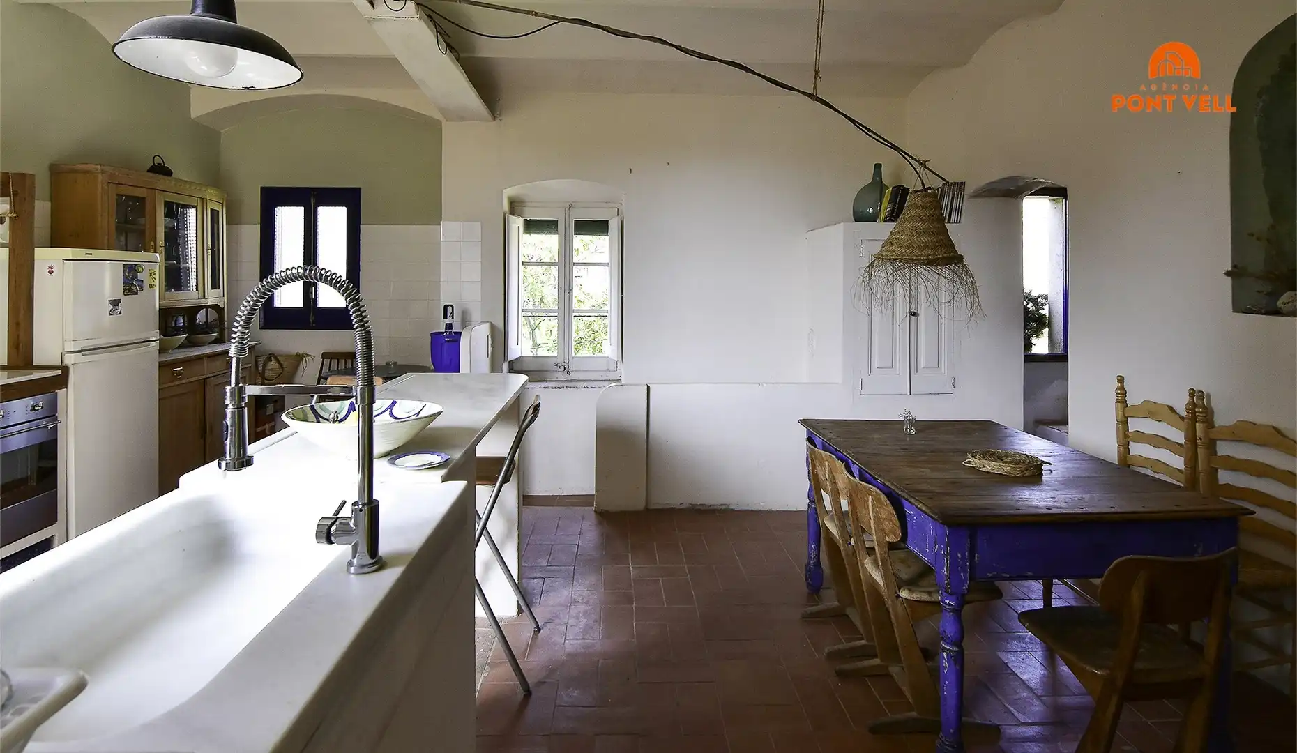 Cocina de Finca rústica de alquiler en Rupià con Terraza y Amueblado
