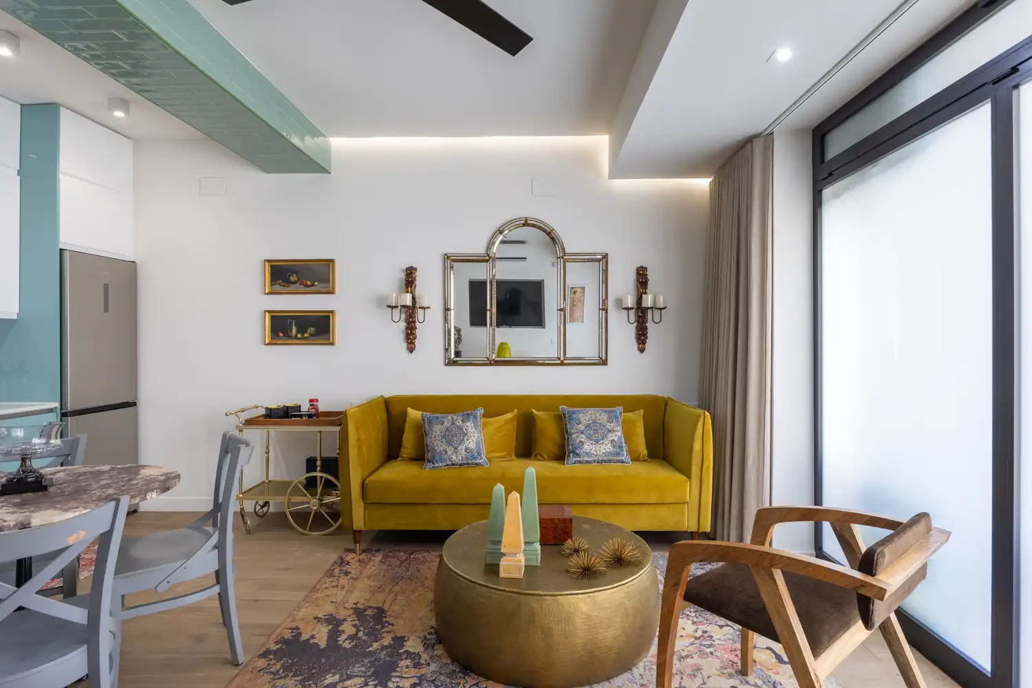 Living room of Flat for rent in Valencia  with Air Conditioner, Heating and Furnished