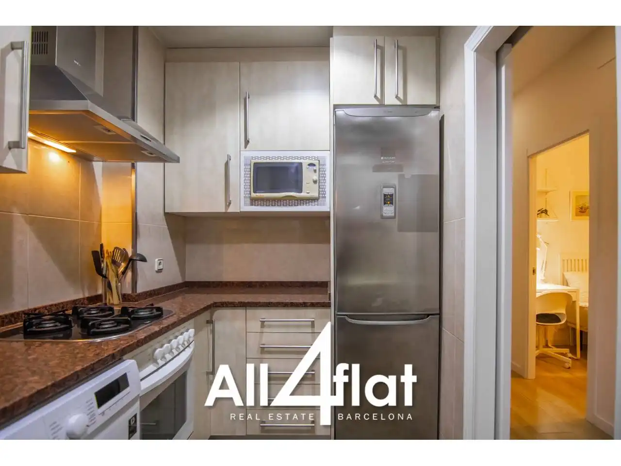 Kitchen of Flat for rent in Barcelona  with Furnished and Alarm