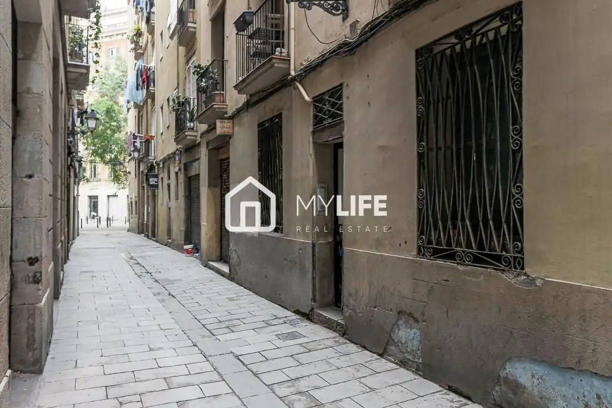 Vista exterior de Planta baja en venta en Barcelona con Aire acondicionado y Parquet