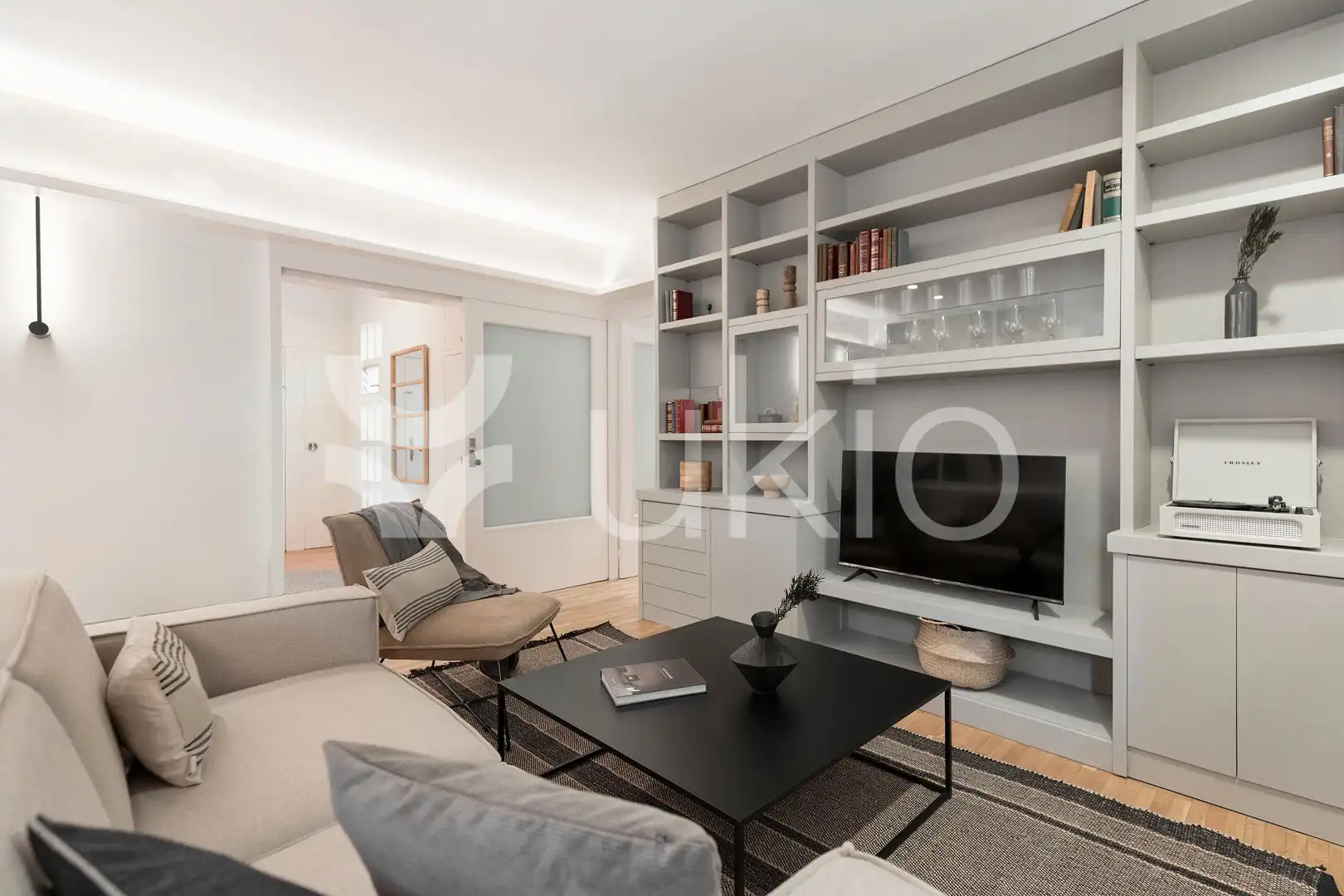 Sala d'estar de Apartament de lloguer en Barcelona amb Aire condicionat, Terrassa i Moblat