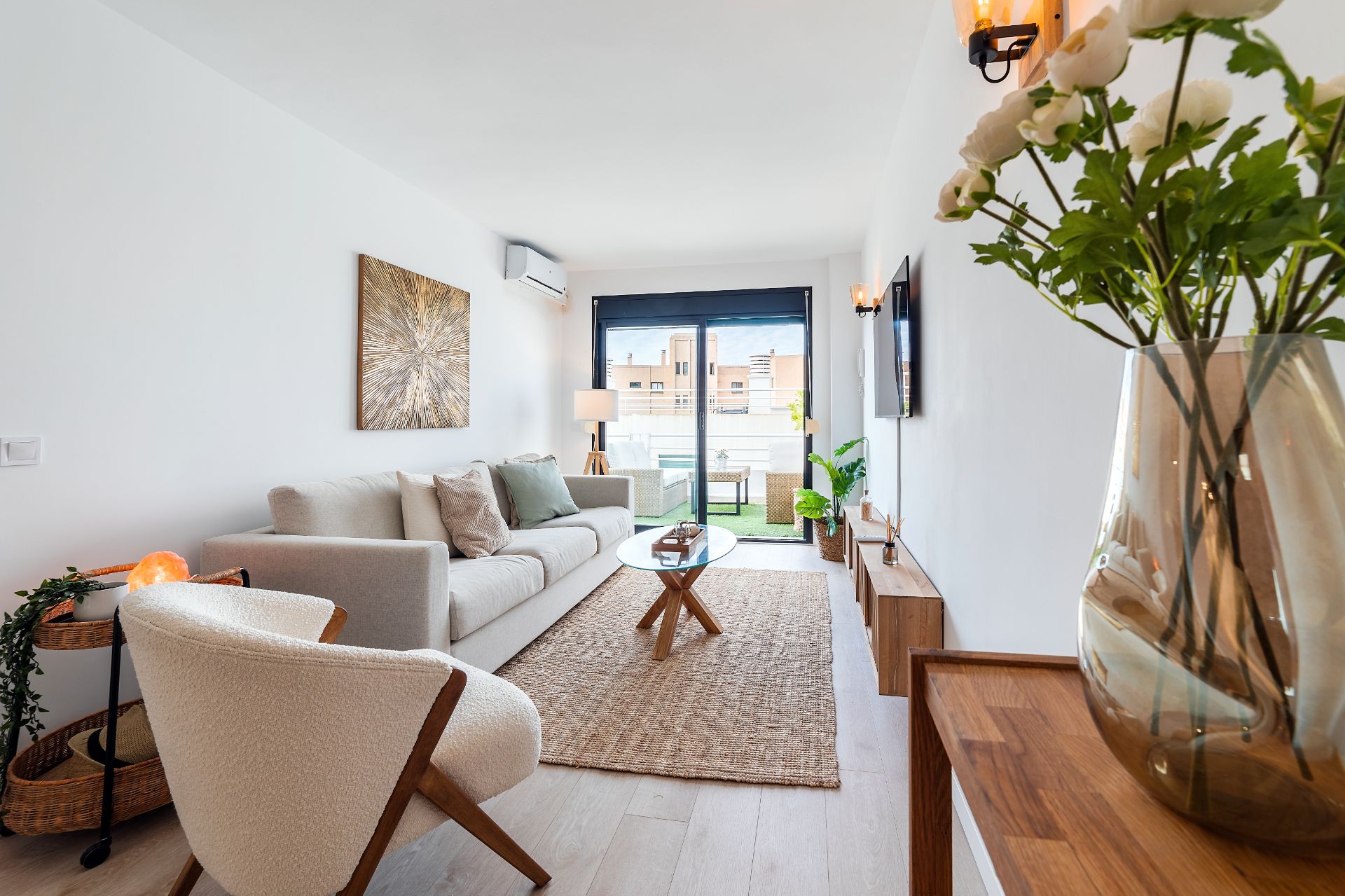 Sala d'estar de Pis en venda en  Palma de Mallorca amb Aire condicionat, Parquet i Terrassa