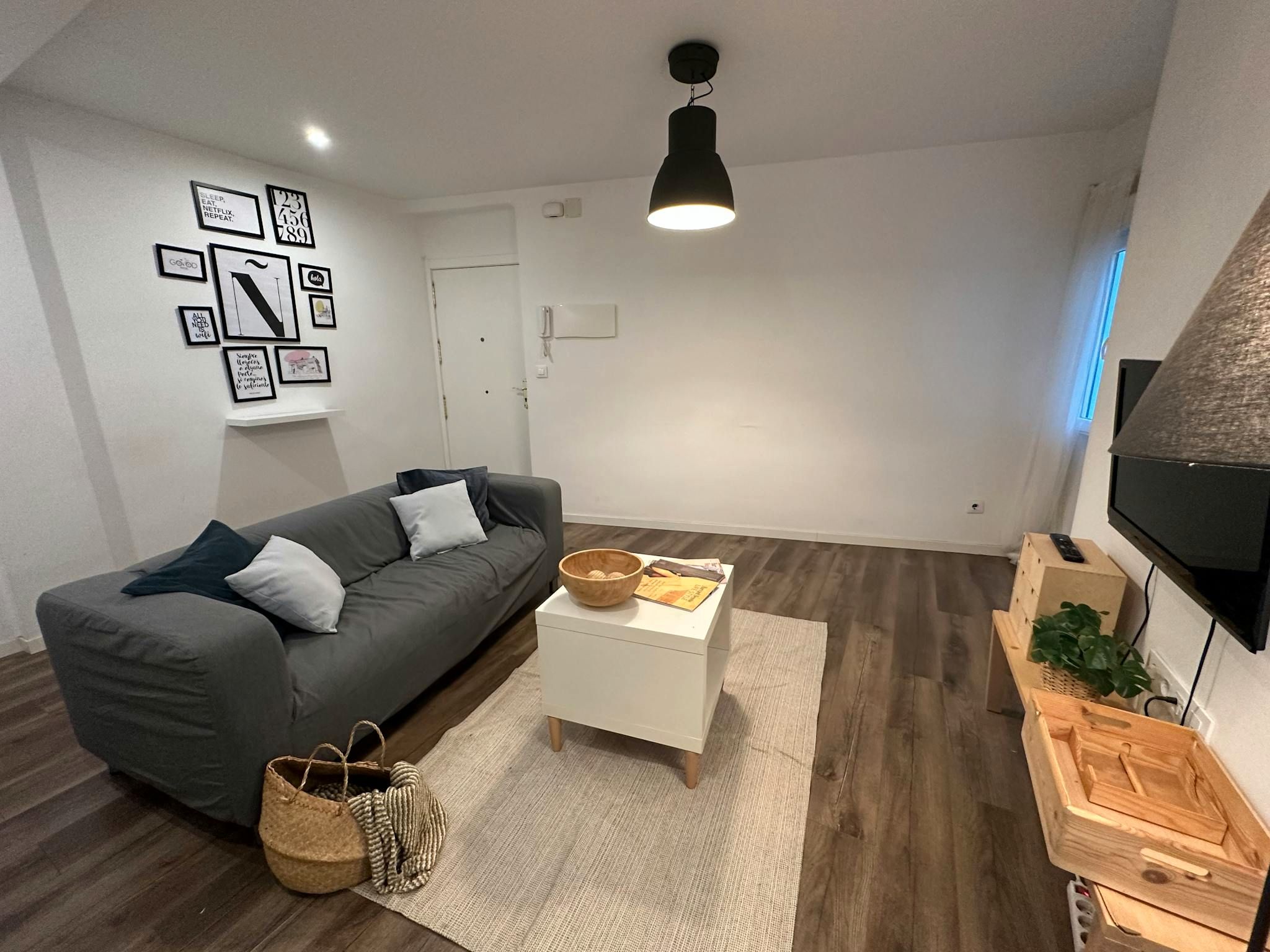 Living room of Flat to rent in  Madrid Capital  with Furnished, Washing machine and TV