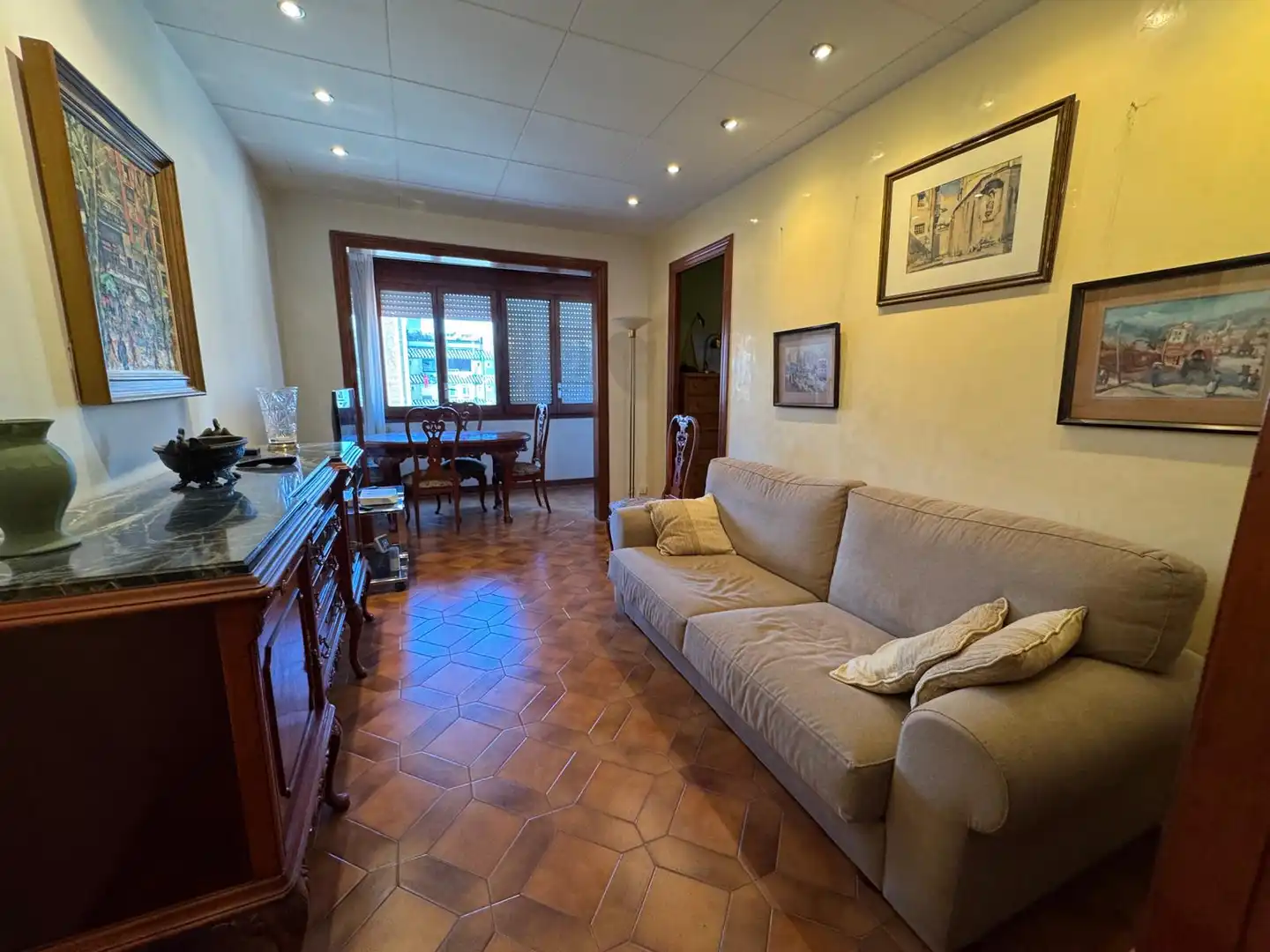 Sala de estar de Piso en venta en Barcelona con Parquet, Amueblado y Horno