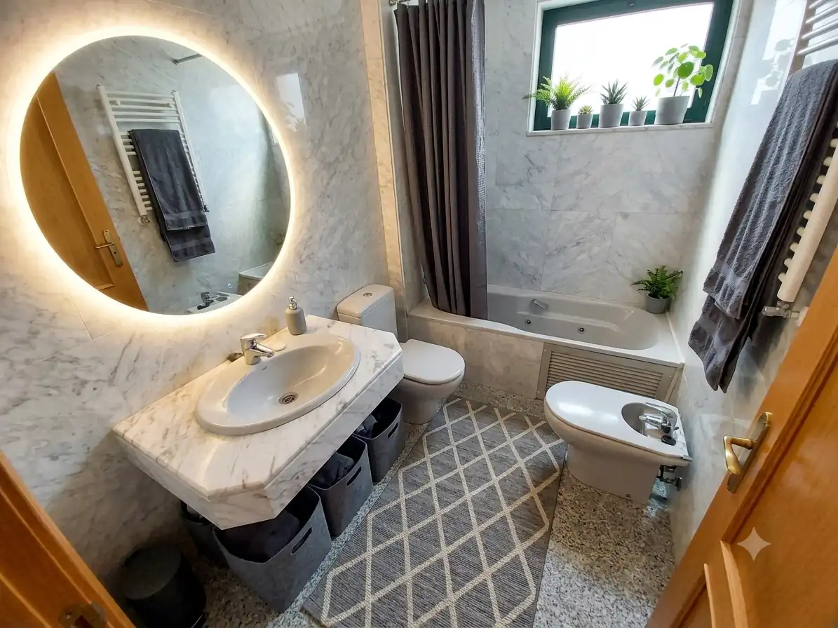 Badezimmer von Wohnung zur Miete in Madrid mit Klimaanlage, Heizung und Parkett