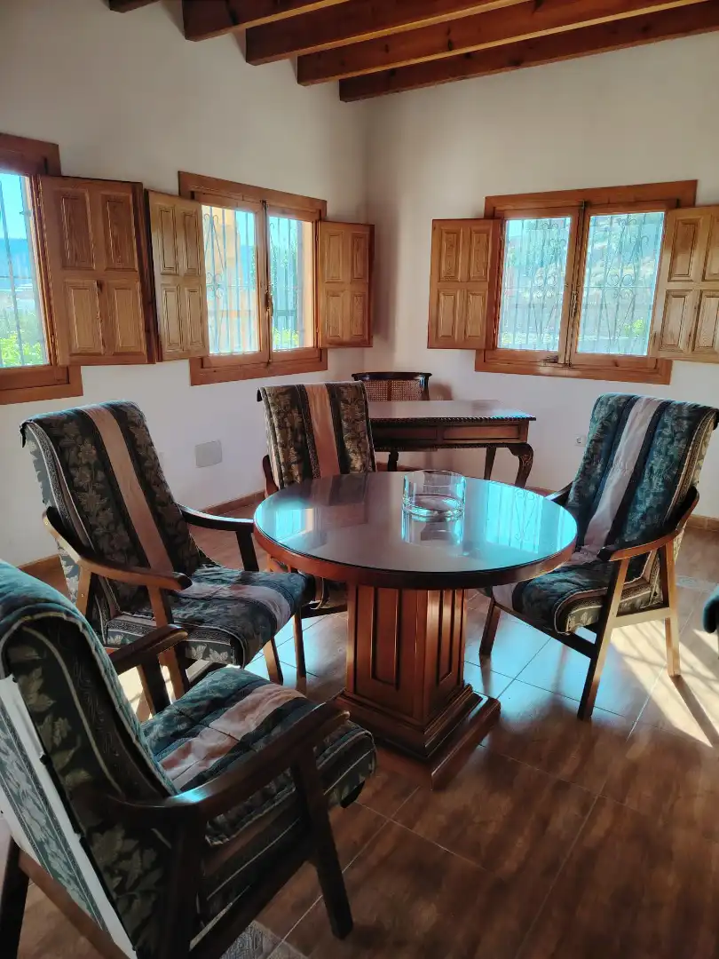Menjador de Finca rústica en venda en Dalías amb Aire condicionat, Jardí privat i Terrassa