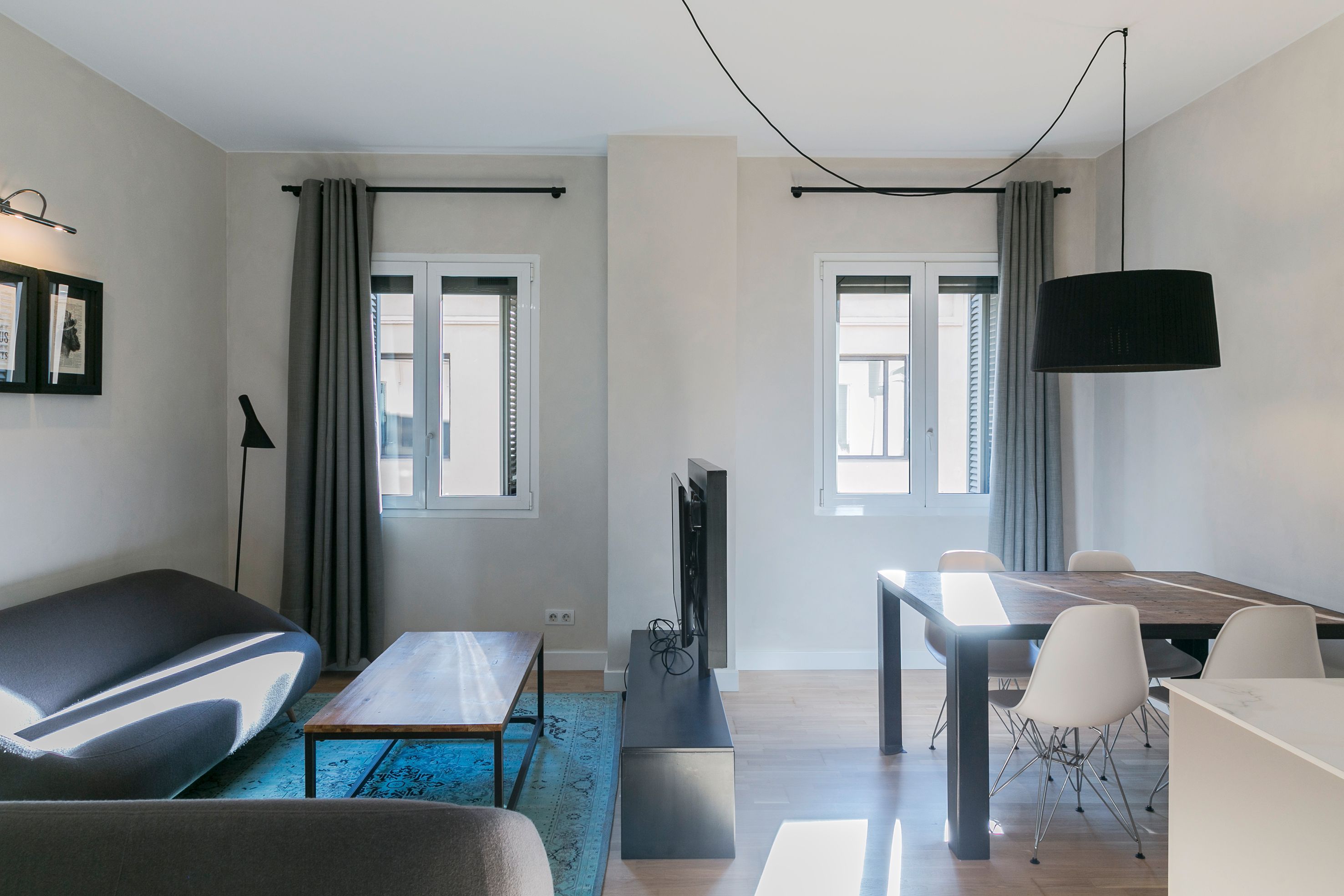 Sala d'estar de Pis de lloguer en  Barcelona Capital amb Aire condicionat, Calefacció i Parquet