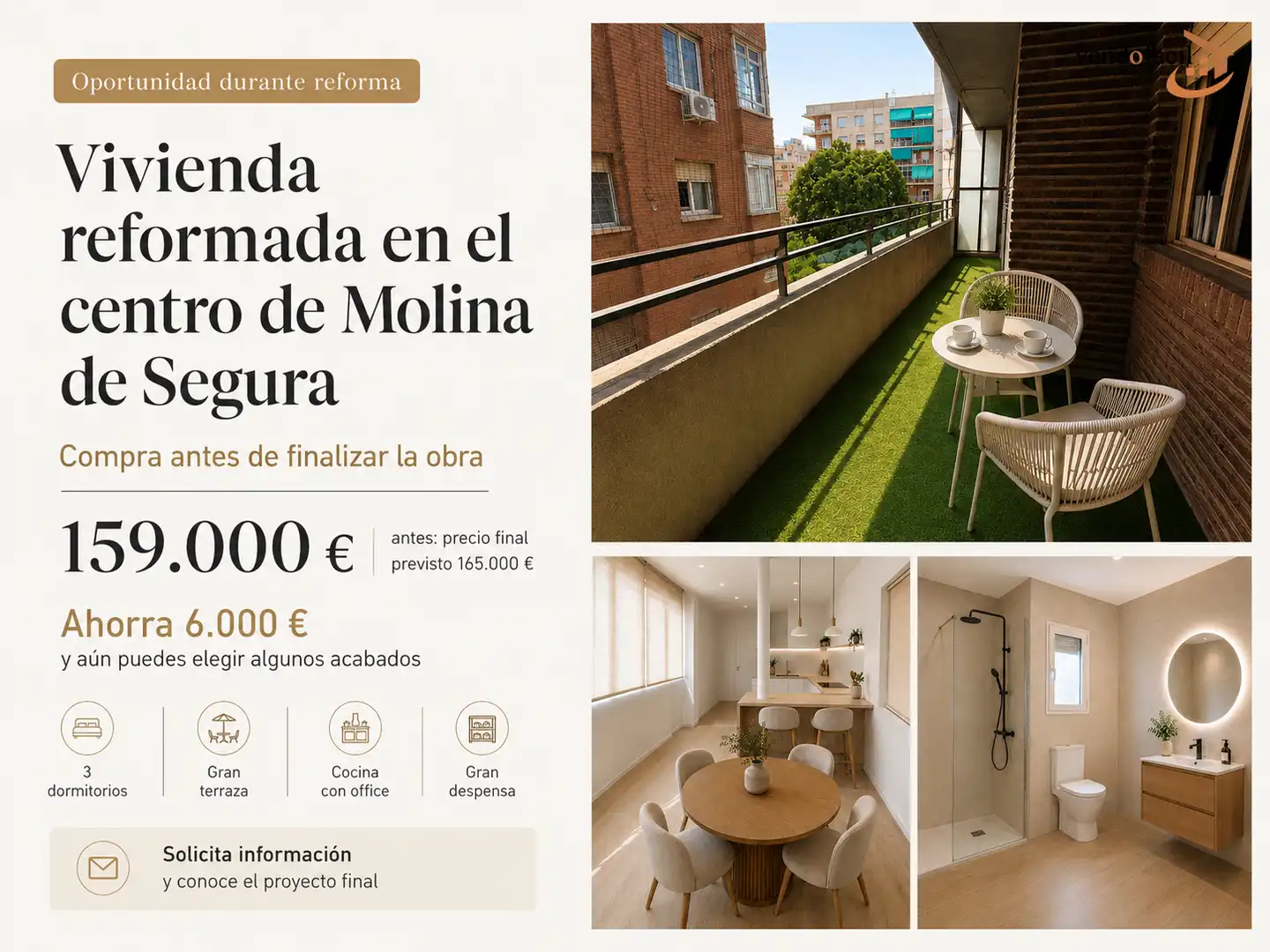 Piso con terraza en venta en Plaza Región Murciana 5, imagen 4
