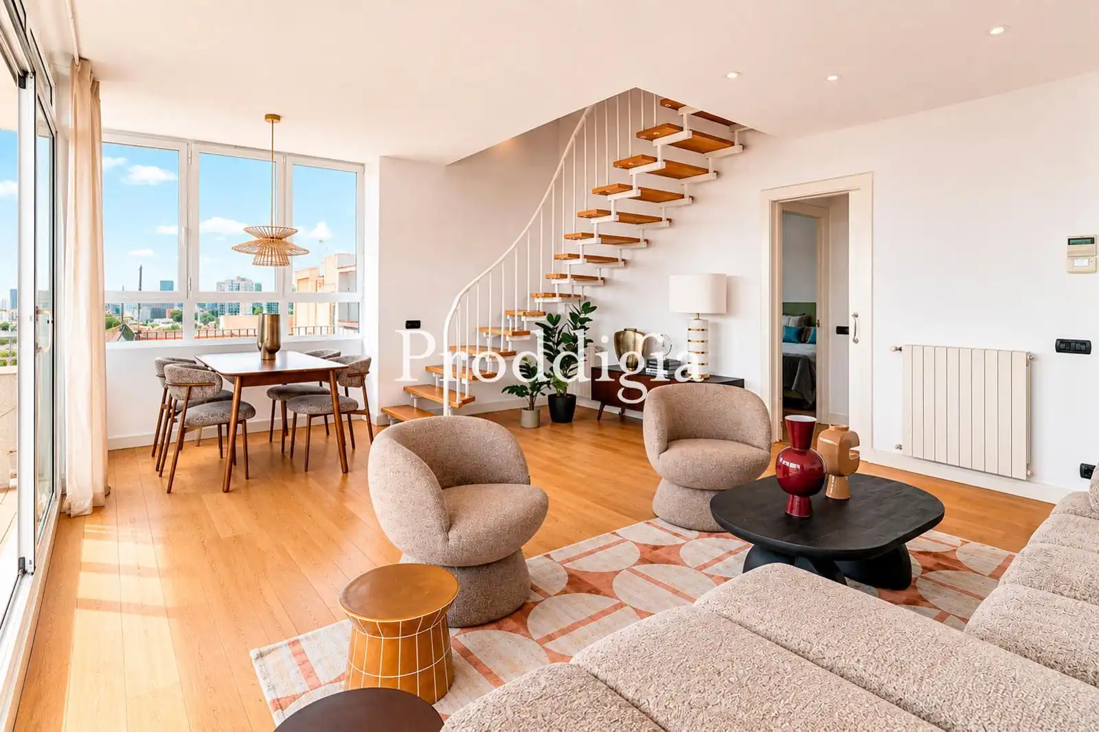 Sala d'estar de Àtic en venda en Barcelona amb Aire condicionat, Calefacció i Terrassa